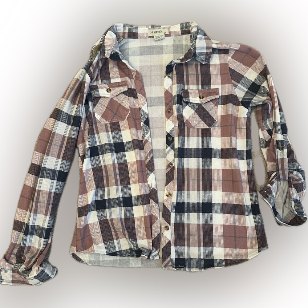 Soft Girl’s Jersey Plaid Shirt, Like New! Size 10